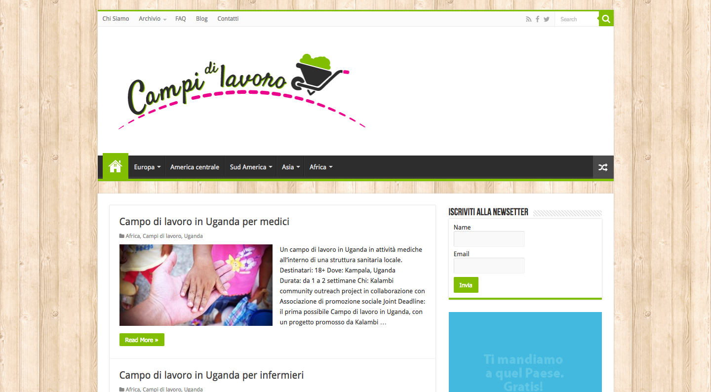 Realizzazione sito internet per Campidilavoro.it