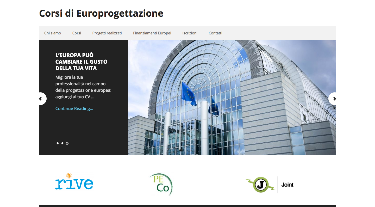 Realizzazione sito internet per Corsi di Europrogettazione